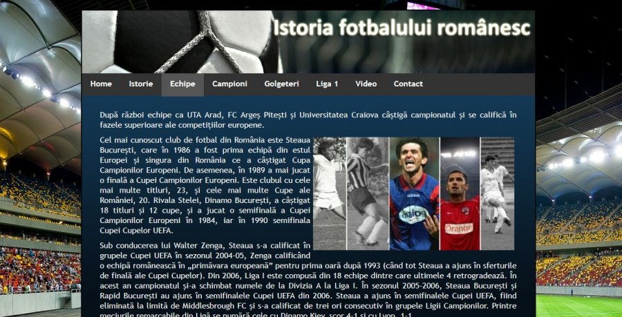 Atestat informatica Istoria fotbalului romanesc