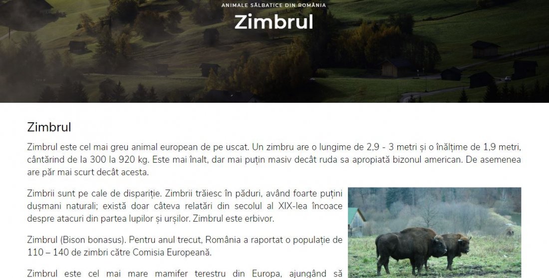 Atestat informatica Animale salbatice din Romania