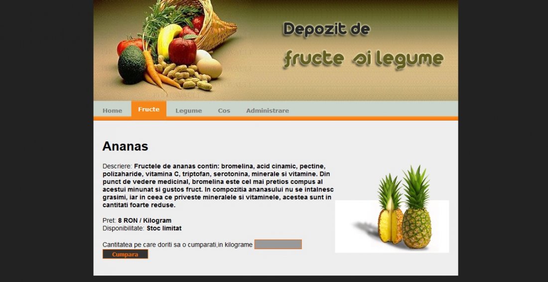 Atestat informatica Depozit de fructe si legume