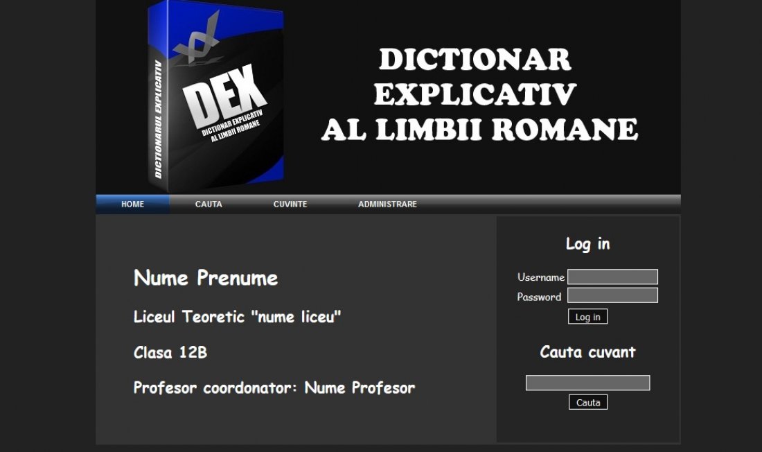 Atestat informatica Dictionar explicativ al limbii romane