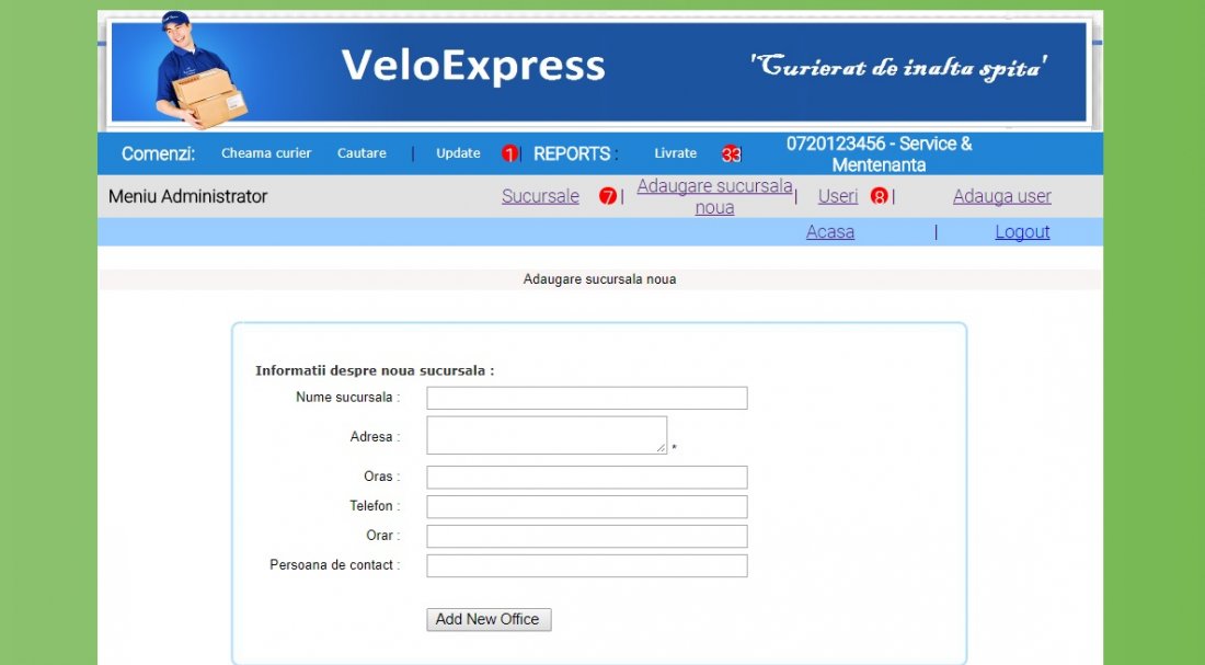 Atestat informatica VeloExpress - servicii de curierat